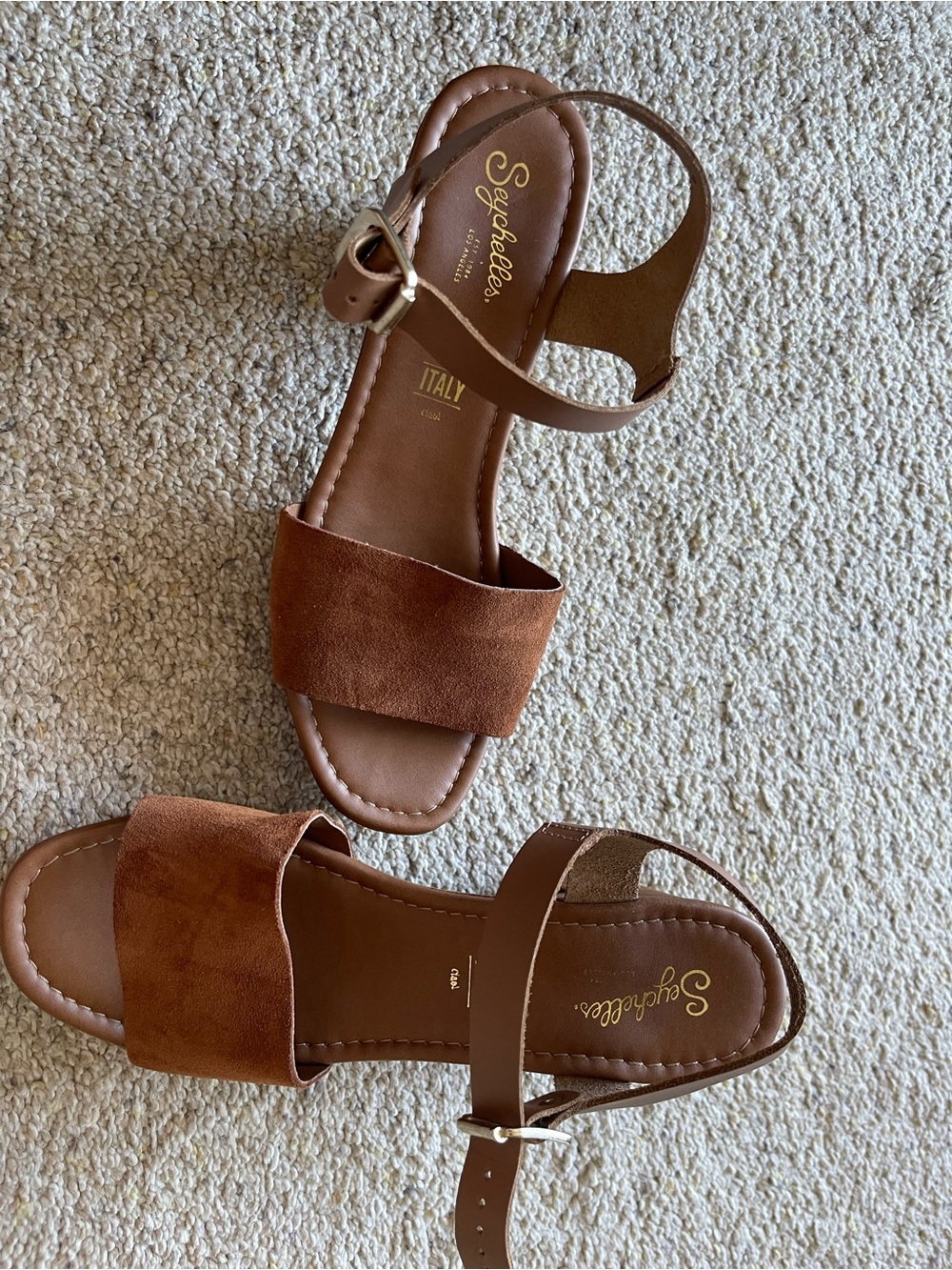 Seychelles Brown Suede & Leather Strap Sandals